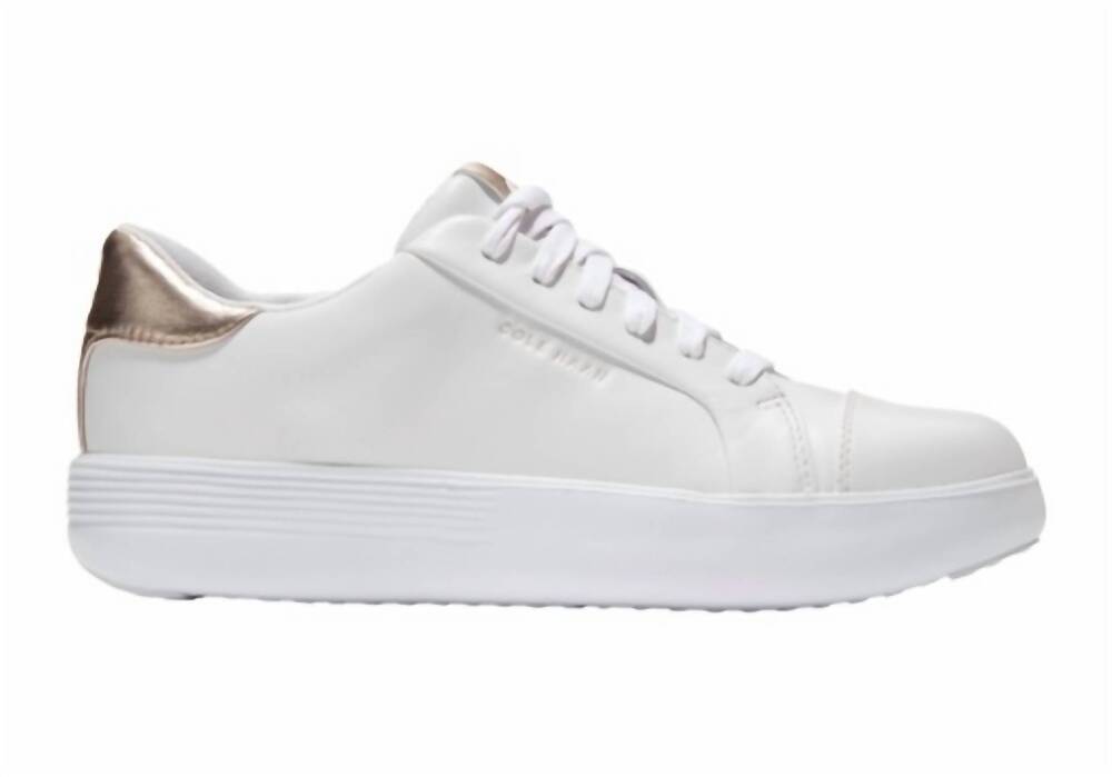 NEW COLE HAAN women's grand crosscourt joy platform sneaker in optic white/rose